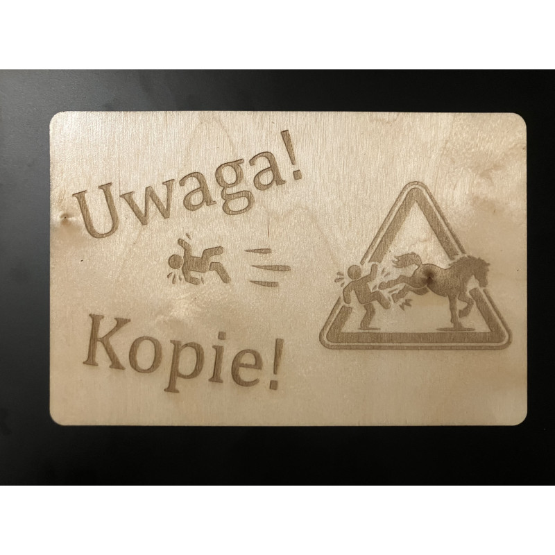 Tabliczka na boks : Uwaga! Kopie!