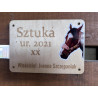 Tabliczka z imieniem konia na boks do stajni